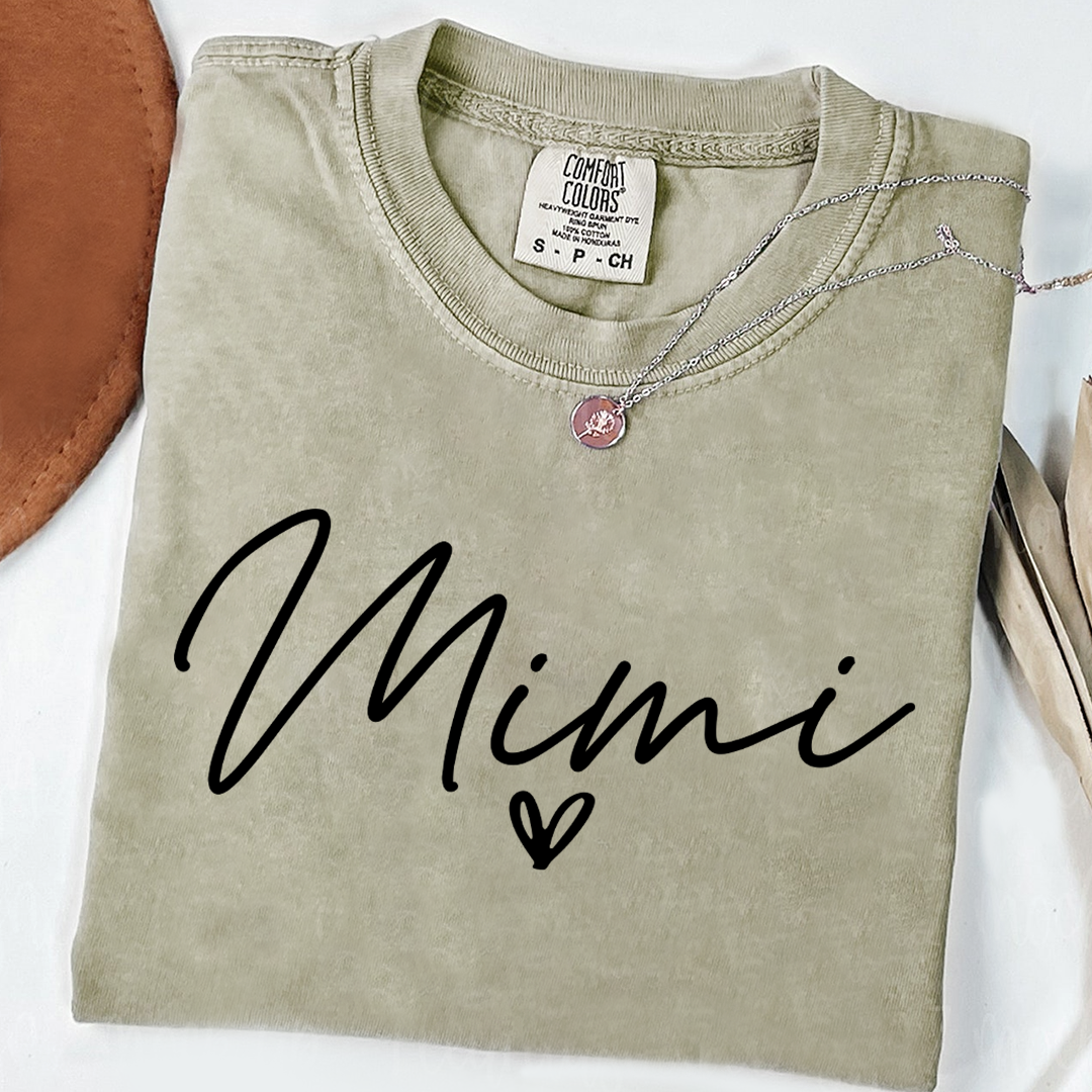 Personalized Women's Tee with Heart, For Gift Mimi And Kids Gift Idea