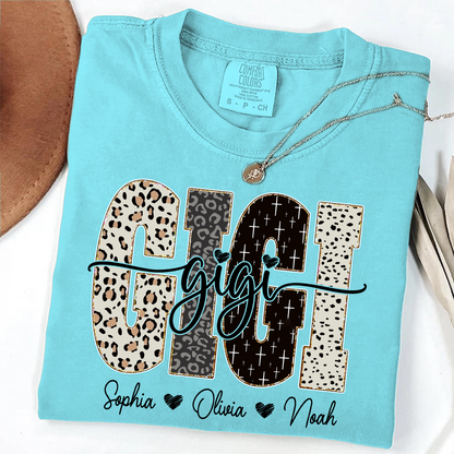 Comfort Colors® T-Shirt Bible Style Design, Custom Gift For Gigi And Her Grandchildren