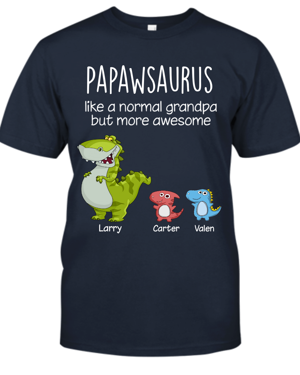 Personalized Grandpasaurus And Kids Names T-Shirt, Personalized Father's Day T-Shirts, Funny Dad Papa Grandpa Shirt