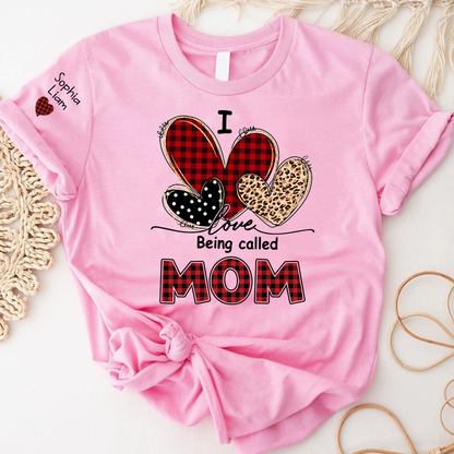 I Love Being Calling Aunt T-Shirt, Personalized Name T-Shirt for Family