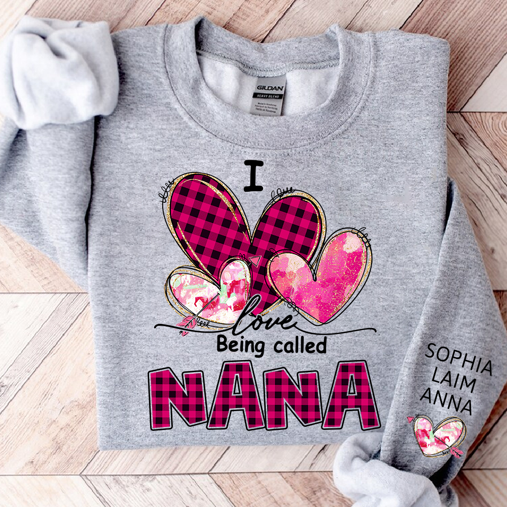 I Love Being Called Mimi Pink Tone Design, Grandma Sweatshirt Personalized with Kids Name