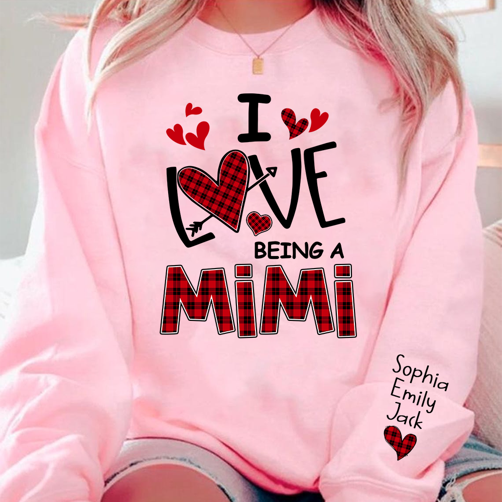 I Love Being A Mimi Sweatshirt, Gifts for Grandma, Custom Grandma and Grandchild Names