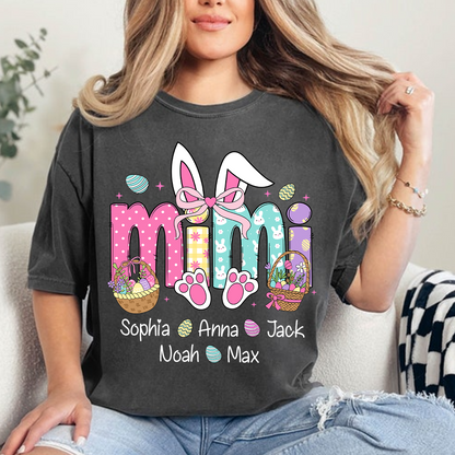 Easter Bunny Coquette Bow Gift For Family, Custom Grandma And Kids