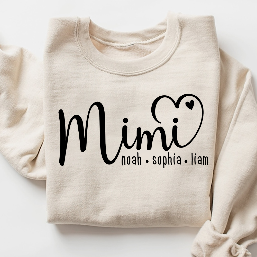 Personalized Mimi Sweatshirt, Custom Name Est. 2025 Grandma Holiday Gift