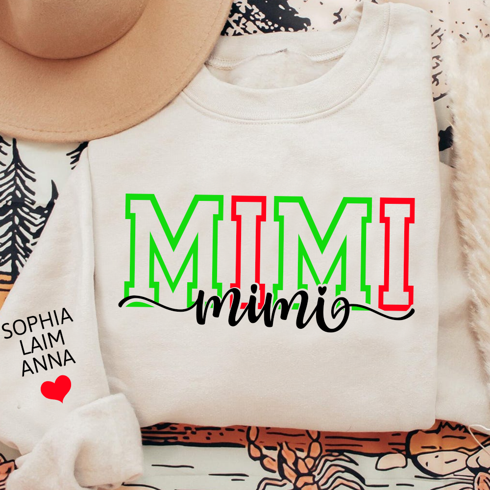 Personalized Merry Christmas Mimi Sweatshirt, Gift for Grandma and Kids