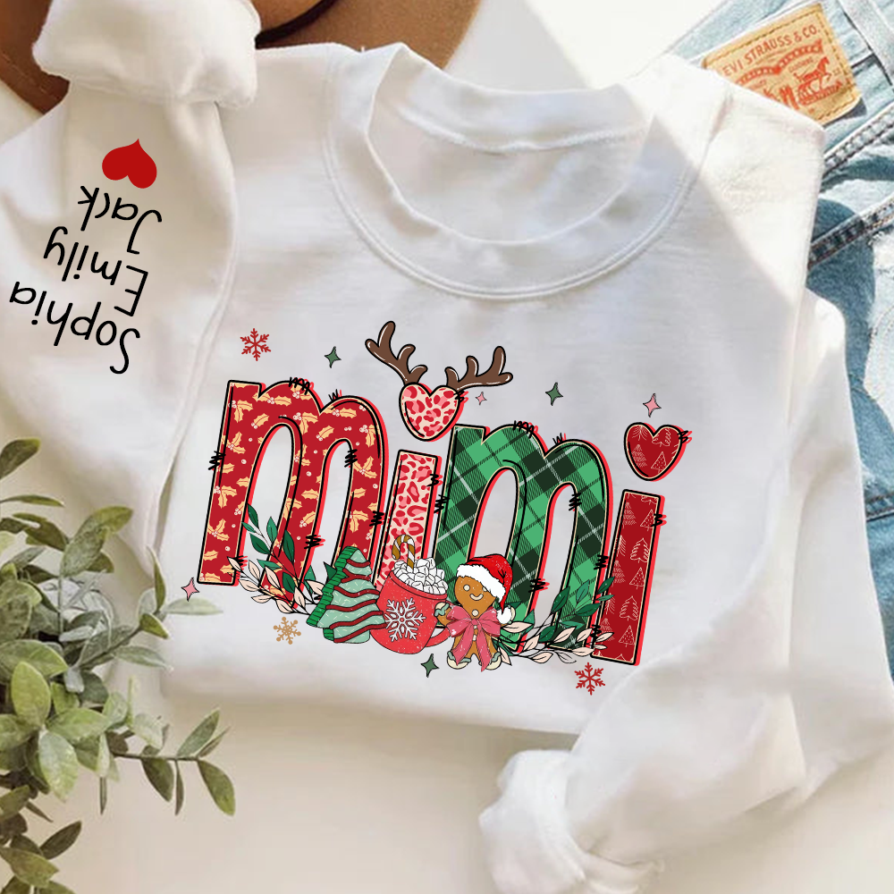 Merry Christmas Grandma Personalized, Custom Nicknames For Mimi And Kids