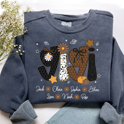 Personalized Grandma Grace, Prayer Sweatshirt, Custom Gigi Nickname with Baby Name
