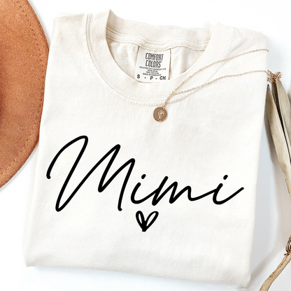 Personalized Women's Tee with Heart, For Gift Mimi And Kids Gift Idea