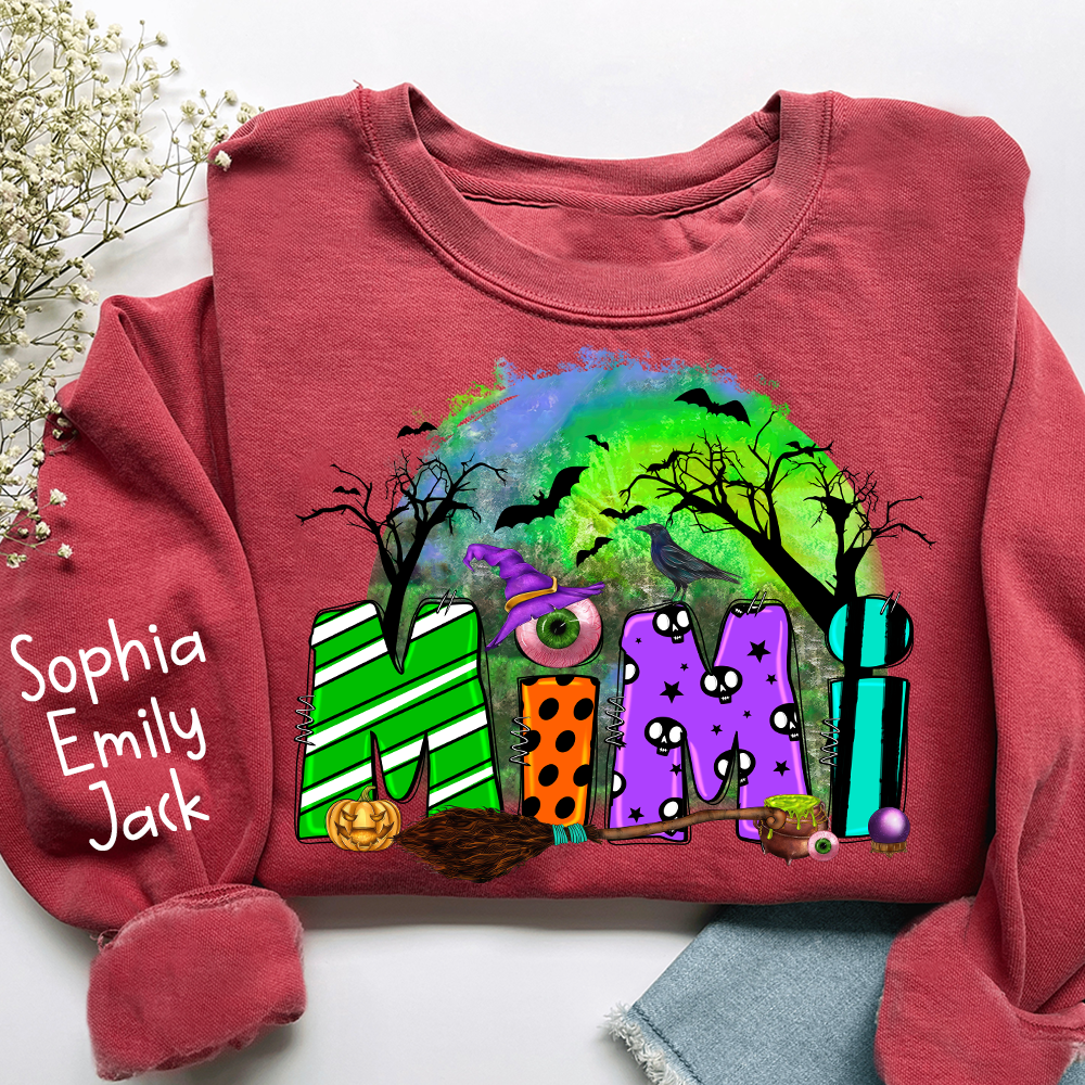 Personalized Halloween Grandma, Trick Or Treat , Custom Mimi And Kids Names
