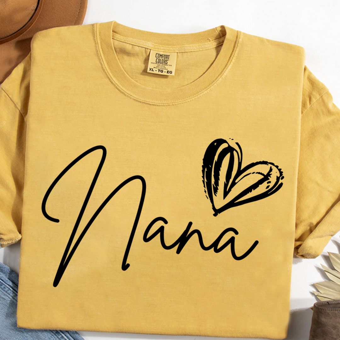 Comfort Colors® Nana Heart, For Gift Grandma And Kids