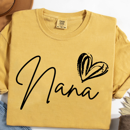Comfort Colors® Nana Heart, For Gift Grandma And Kids