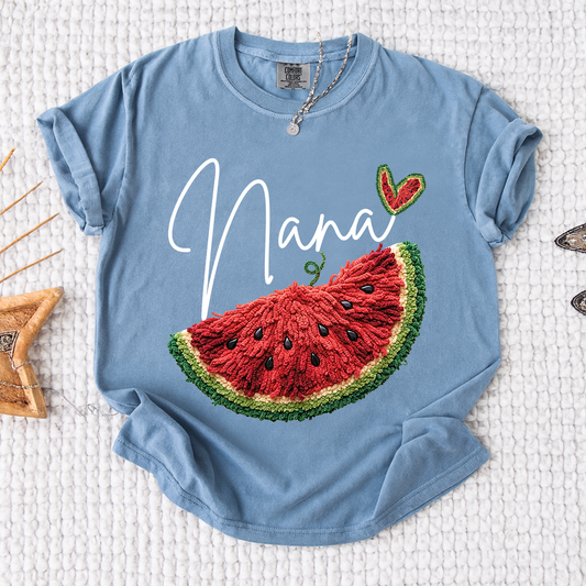 Comfort Colors® Custom Nana Watermelon Shirt, Cute 4th of July Summer Grandma Gift
