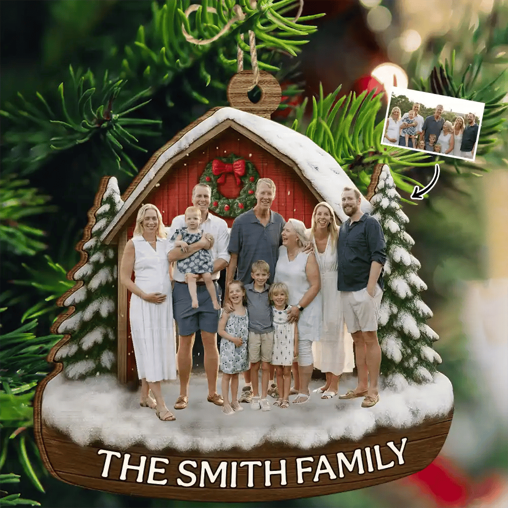 Personalized Family Photo Ornament 2025 – Custom Wooden Christmas Ornament, Unique Holiday Gift for Families & Loved Ones
