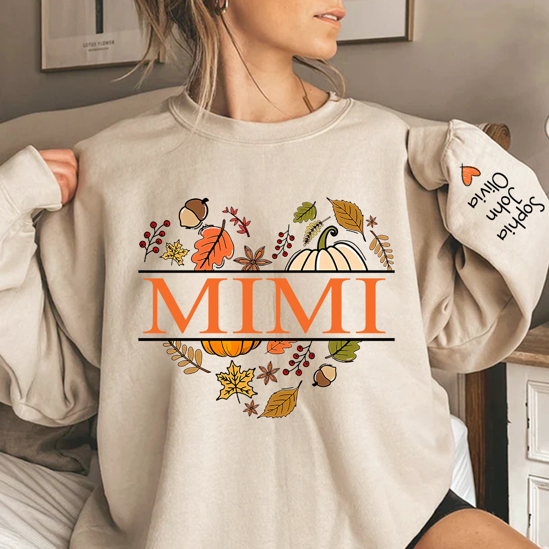 Mimi pumpkin fall autumn And Grandkids Sweatshirt