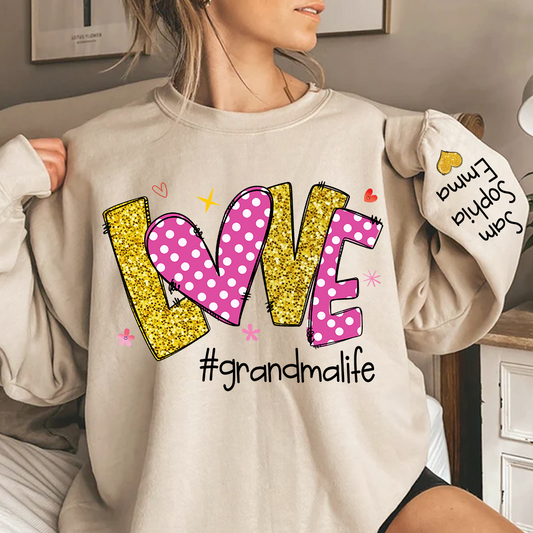Glitter I Love grandmalife and grandkids Gifts Valentine's Day Sweatshirt