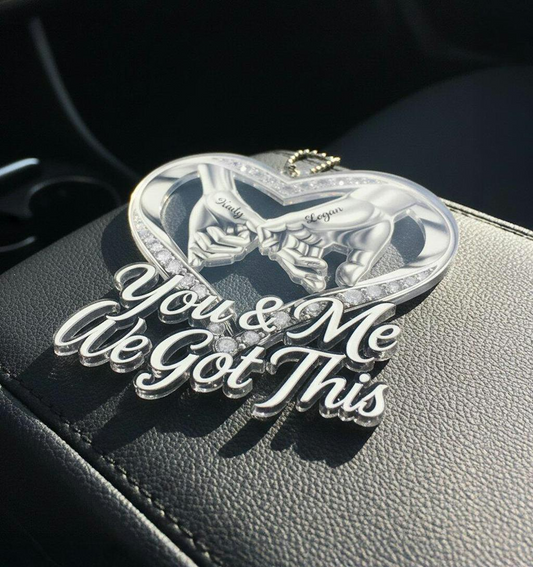 Custom Romantic Love Quote You Make My World Soft, Acrylic Car Ornament Anniversary Gift for Couples Ornament