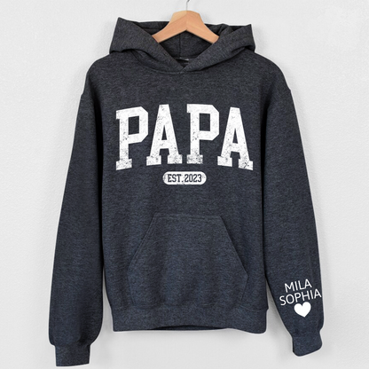 Personalize Dad, Papa, Grandpa Gift Custom Name Kids CTH01 Hoodie