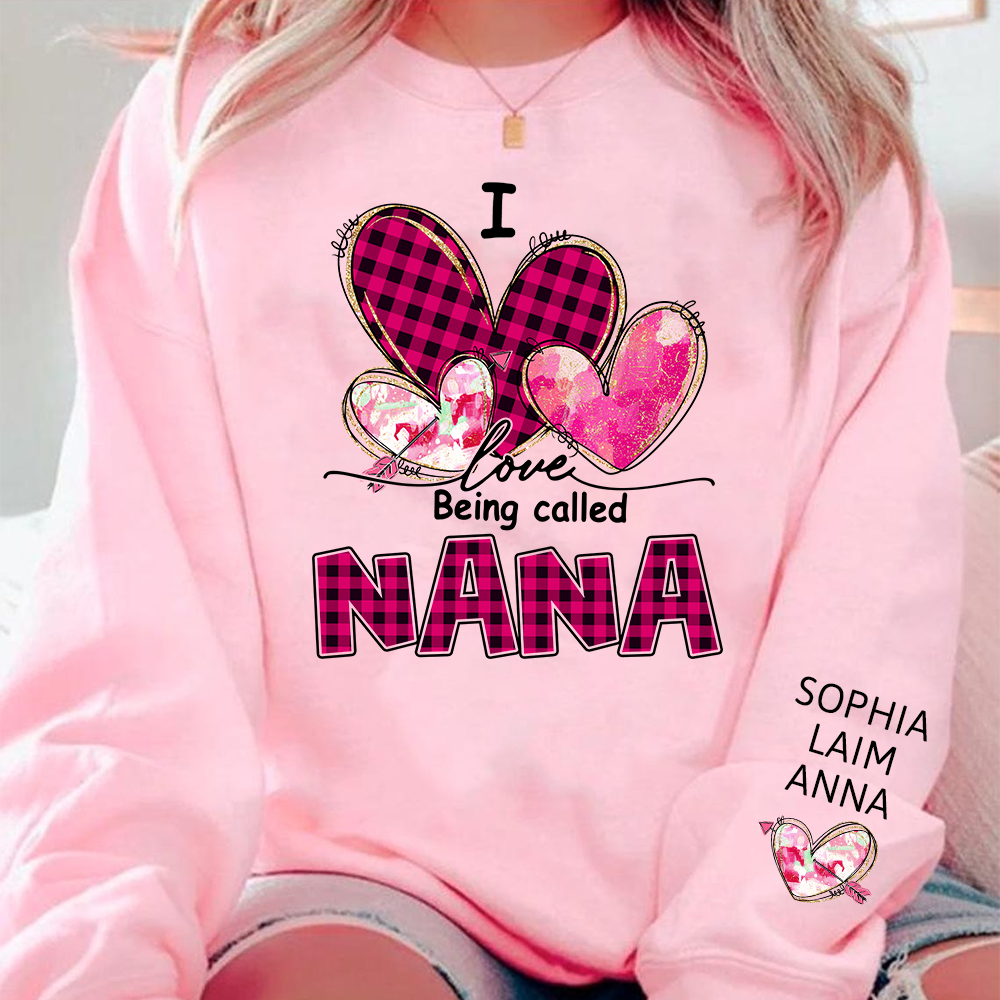 I Love Being Called Mimi Pink Tone Design, Grandma Sweatshirt Personalized with Kids Name