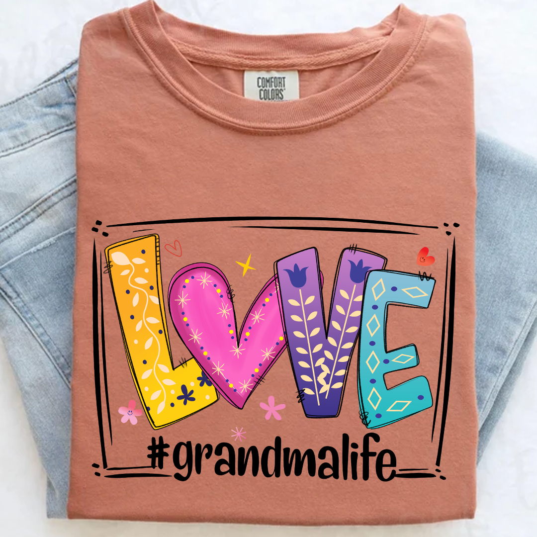 Comfort Colors® LOVE Grandma Life T-Shirt – Colorful Graphic Tee