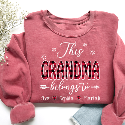 Personalized This Grandma Belongs To Sweatshirt, Custom Print Names