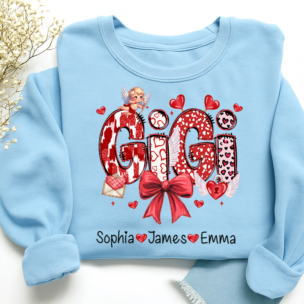 Personalized Meaningful Valentine Gift Sweatshirts, for Gigi and Kids
