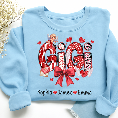 Personalized Meaningful Valentine Gift Sweatshirts, for Gigi and Kids