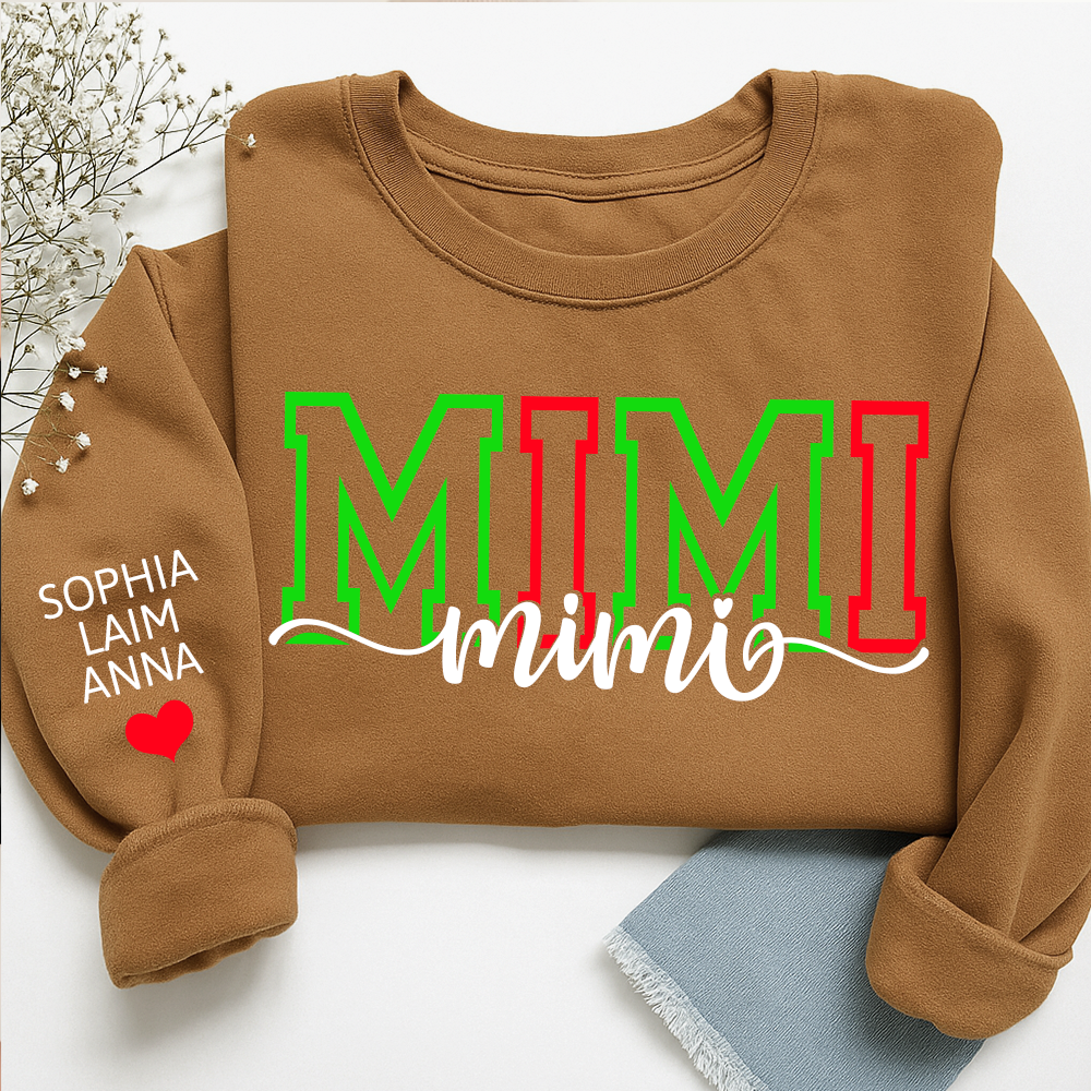 Personalized Merry Christmas Mimi Sweatshirt, Gift for Grandma and Kids