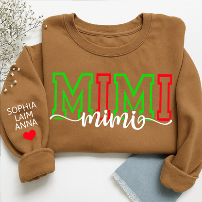 Personalized Merry Christmas Mimi Sweatshirt, Gift for Grandma and Kids