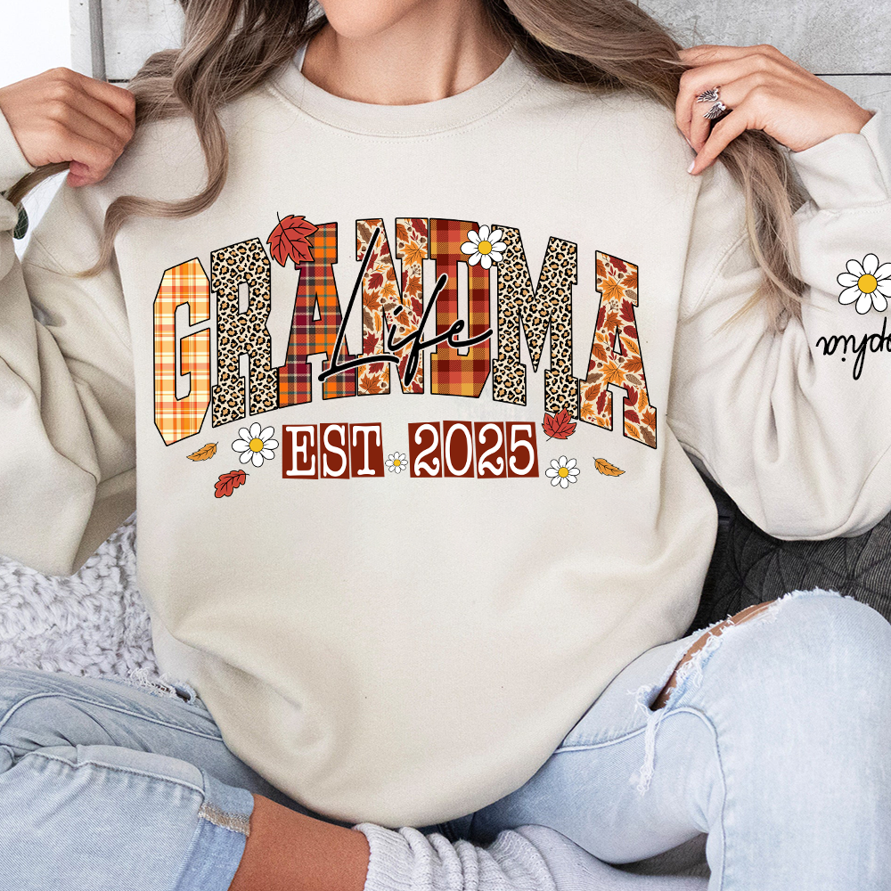Preppy Fall Mimi Life, Personalized For Grandma And Kids