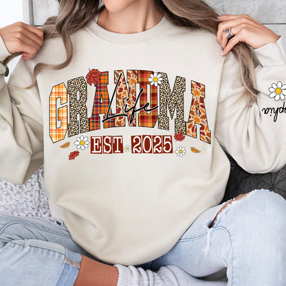 Preppy Fall Mimi Life, Personalized For Grandma And Kids