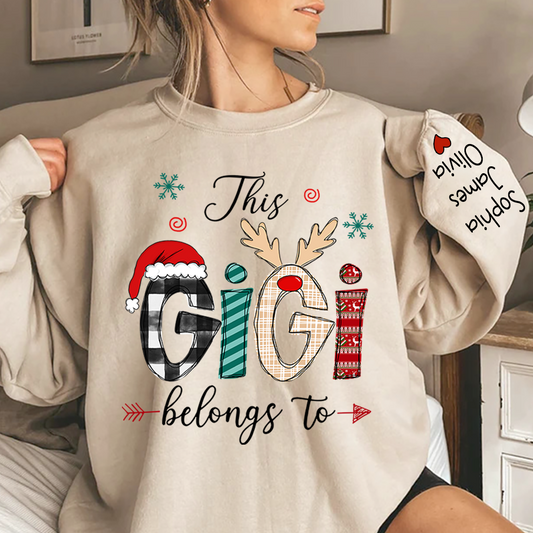 Merry Christmas This Gigi Belongs To Grandkids Sweatshirt, Merry Christmas Grandma Sweatshirt
