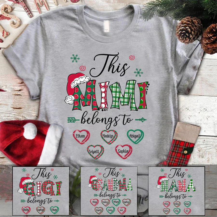 This Mimi Belongs to Christmas Hearts 2022 T-Shirt