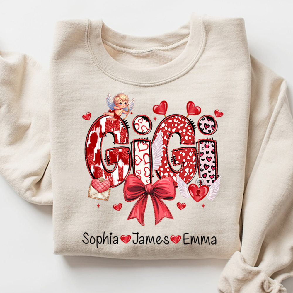 Personalized Meaningful Valentine Gift Sweatshirts, for Gigi and Kids