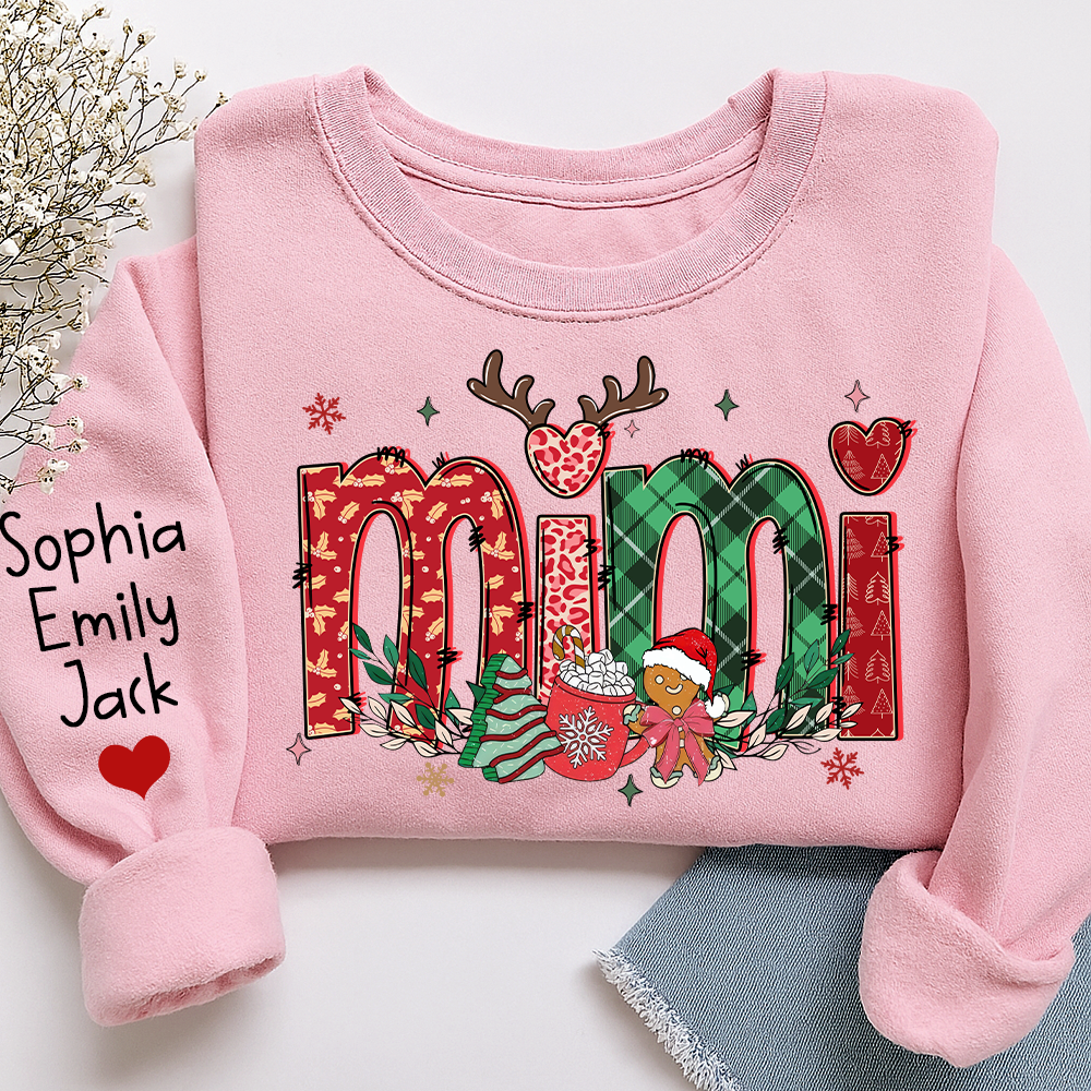 Merry Christmas Grandma Personalized, Custom Nicknames For Mimi And Kids