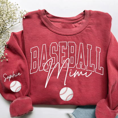 Personalized Mimi Baseball Sweatshirt, Custom Gifts for Grandma and Grandchild