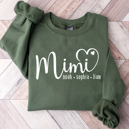 Personalized Mimi Sweatshirt, Custom Name Est. 2025 Grandma Holiday Gift