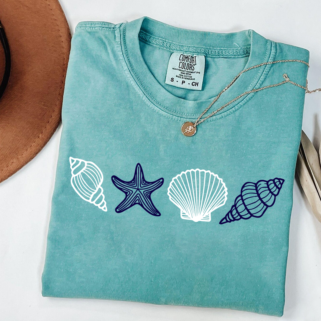 Comfort Colors® SeaShell Shirt, Beach T-Shirt, Summer Woman Shirt, Aesthetic Shirt, Ocean Lover Gift