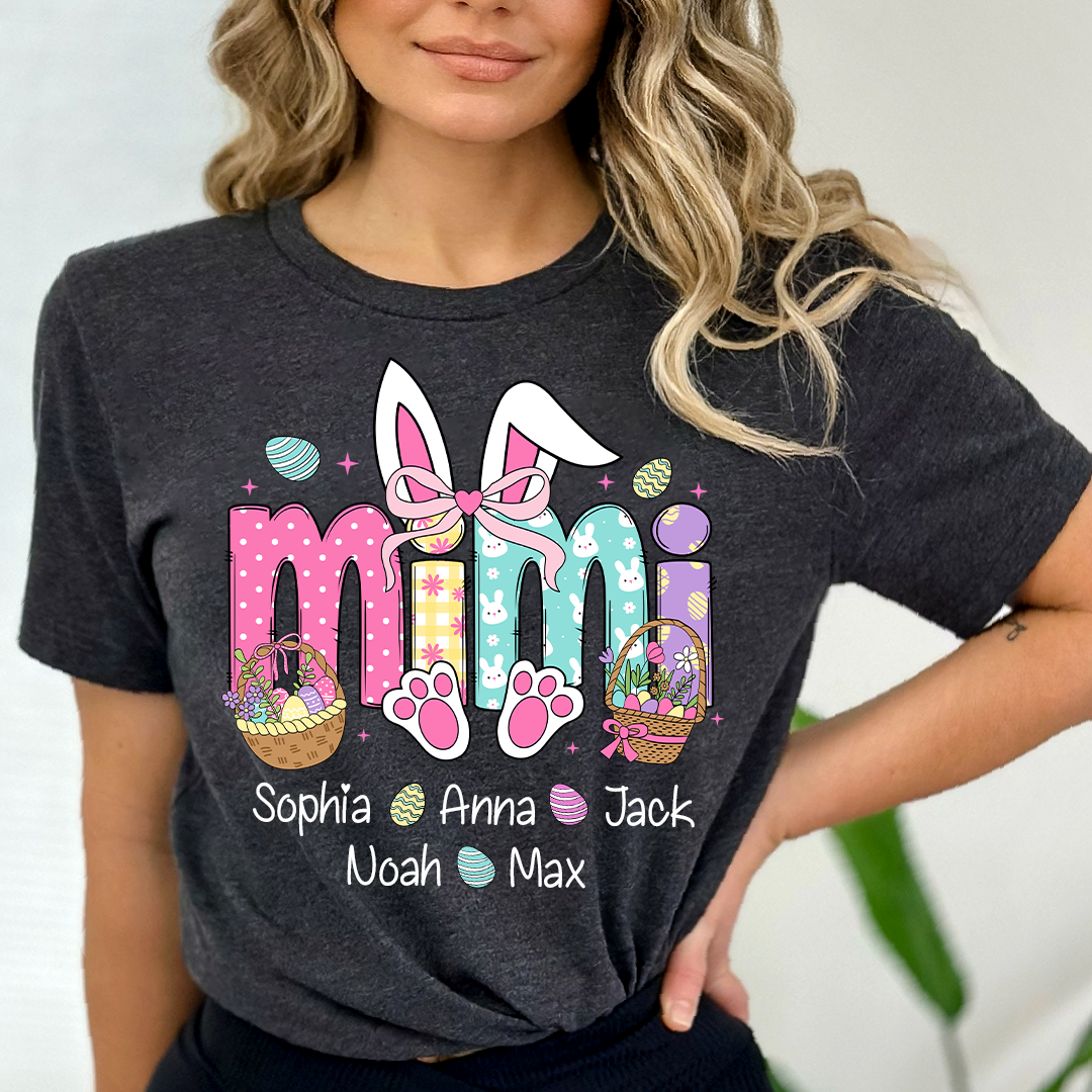 Easter Bunny Coquette Bow Gift For Family, Custom Grandma And Kids