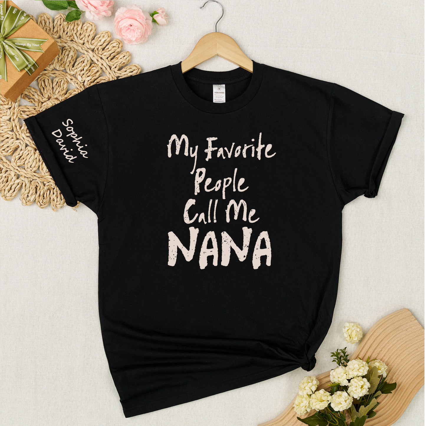 Custom Nana Shirt My Favorite People Call Me Nana Personalized Grandma T Shirt with Kids Names Gift for Nana Mother Birthday Family Matching Tee