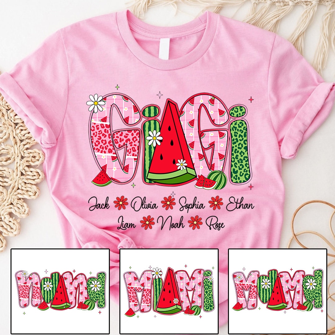 Personalized Summer Mimi Tshirt, Unique Nickname for Grandma And Kids
