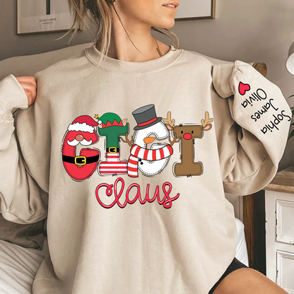 Gigi Claus Merry Christmas Grandma Claus, Nana Claus and Grandkids Sweatshirt