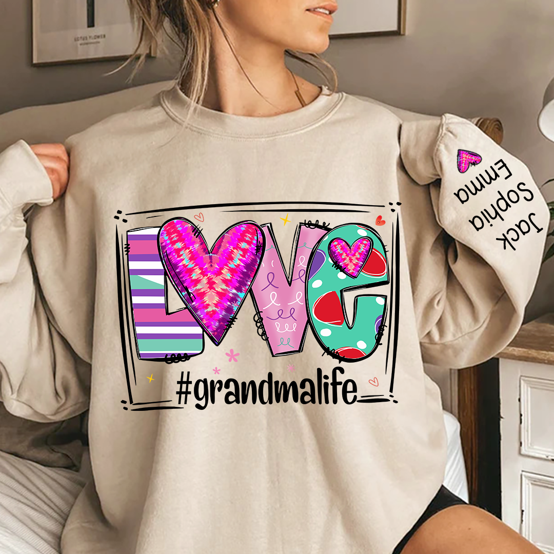 Love grandmalife Valentine's Day Sweatshirt with kids Sweatshirt