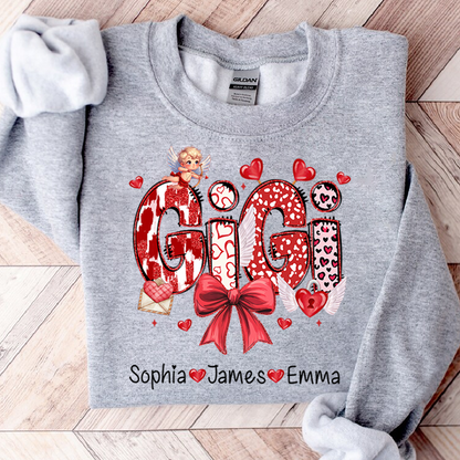 Personalized Meaningful Valentine Gift Sweatshirts, for Gigi and Kids