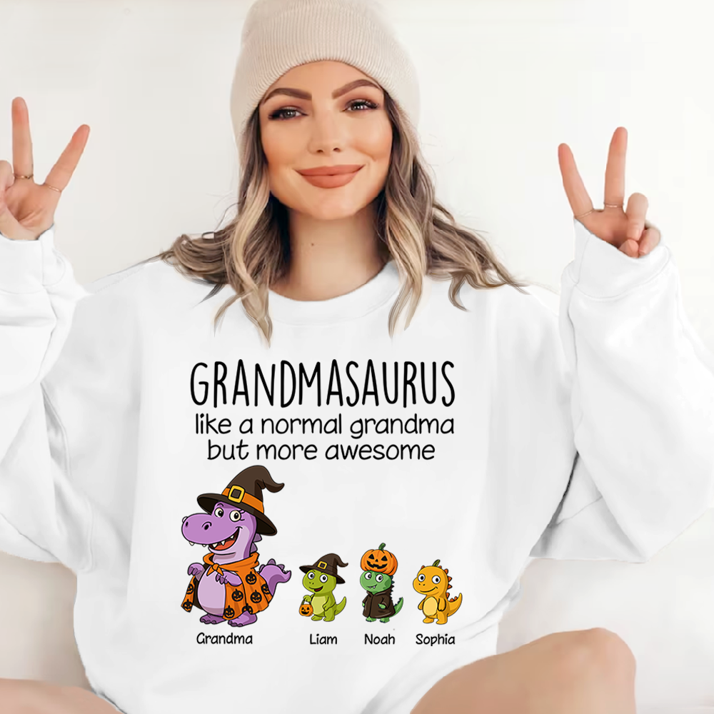 Saurus Pumkin Halloween Custom Nick Name, Gifts For Grandma And Kids