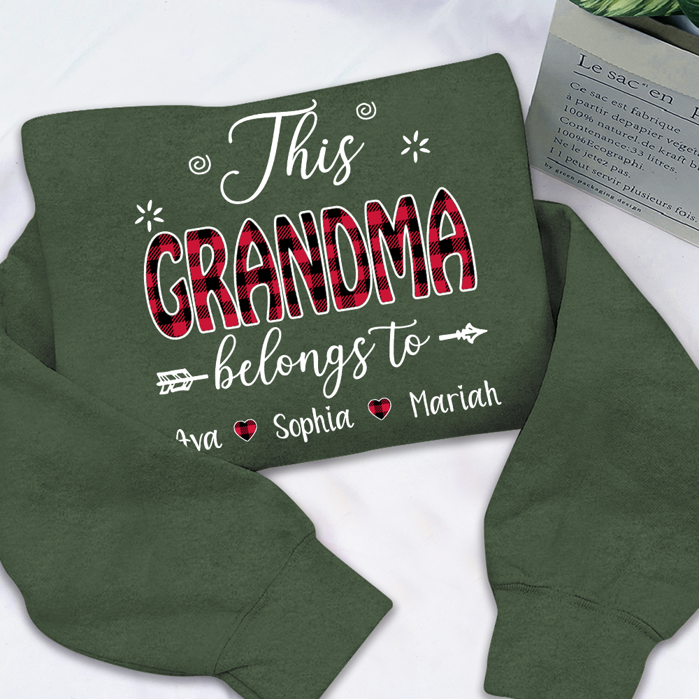Personalized This Grandma Belongs To Sweatshirt, Custom Print Names