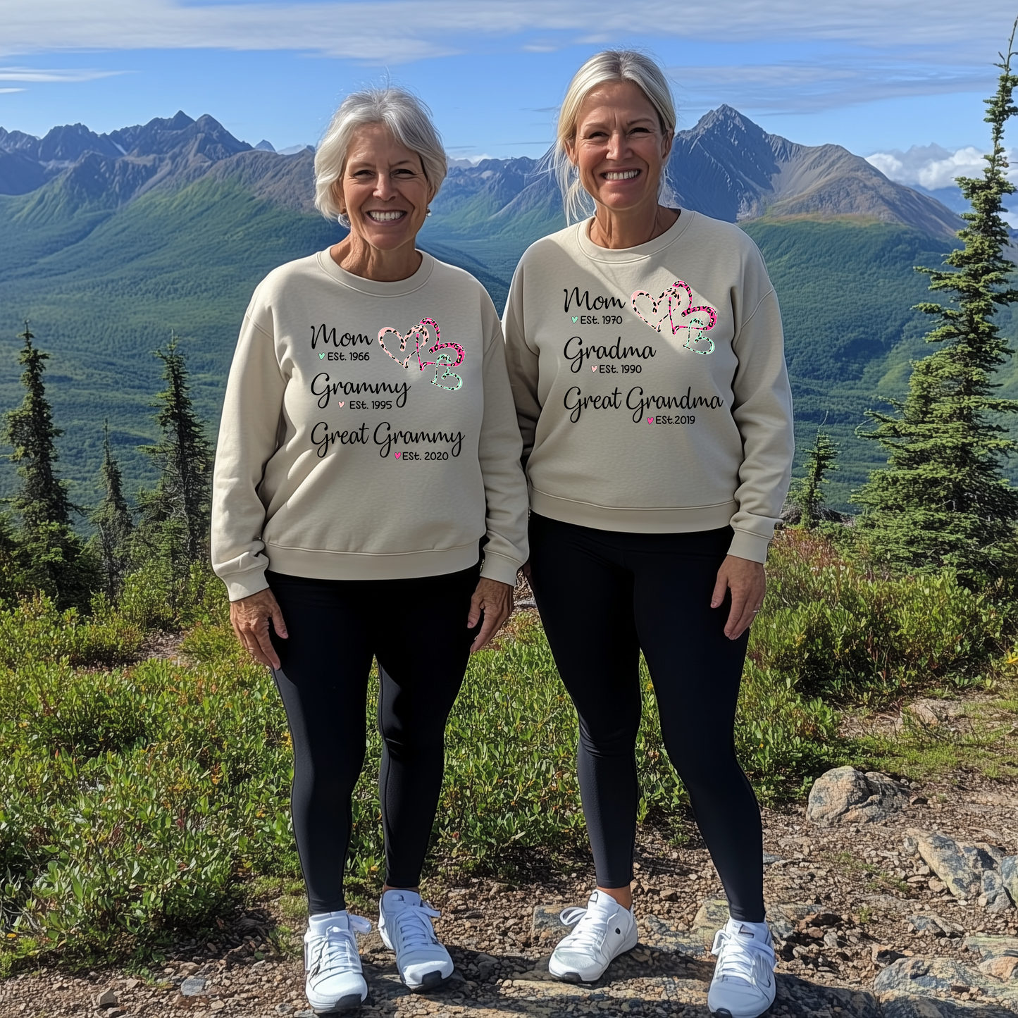 Personalized Great Grandma Shirt - Custom Mom Est Grandma Est Great Grandma Leopard T-Shirt - Unique Holiday Gift for Grandma