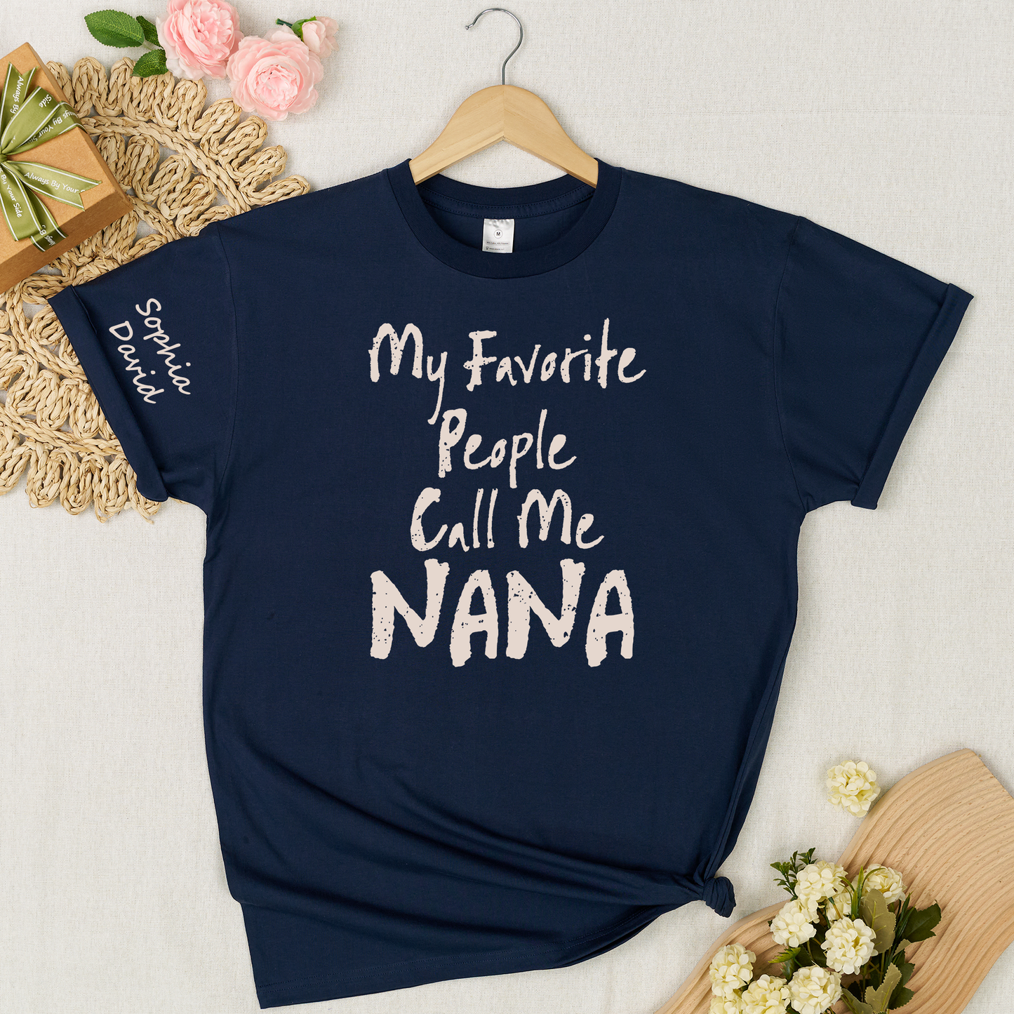 Custom Nana Shirt My Favorite People Call Me Nana Personalized Grandma T Shirt with Kids Names Gift for Nana Mother Birthday Family Matching Tee
