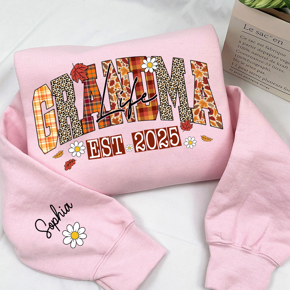 Preppy Fall Mimi Life, Personalized For Grandma And Kids