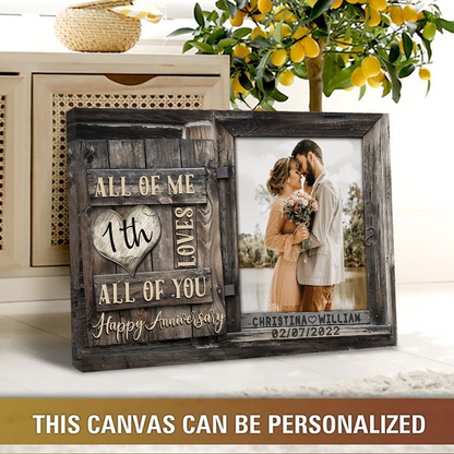 1 Year Anniversary Gift For Wife, Custom Couple Photo, Together We Built A Life Canvas Wall Art for Living Room