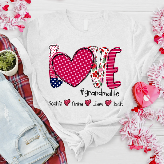 Valentine's Heart Day Custom Grandma And Kids LTP01